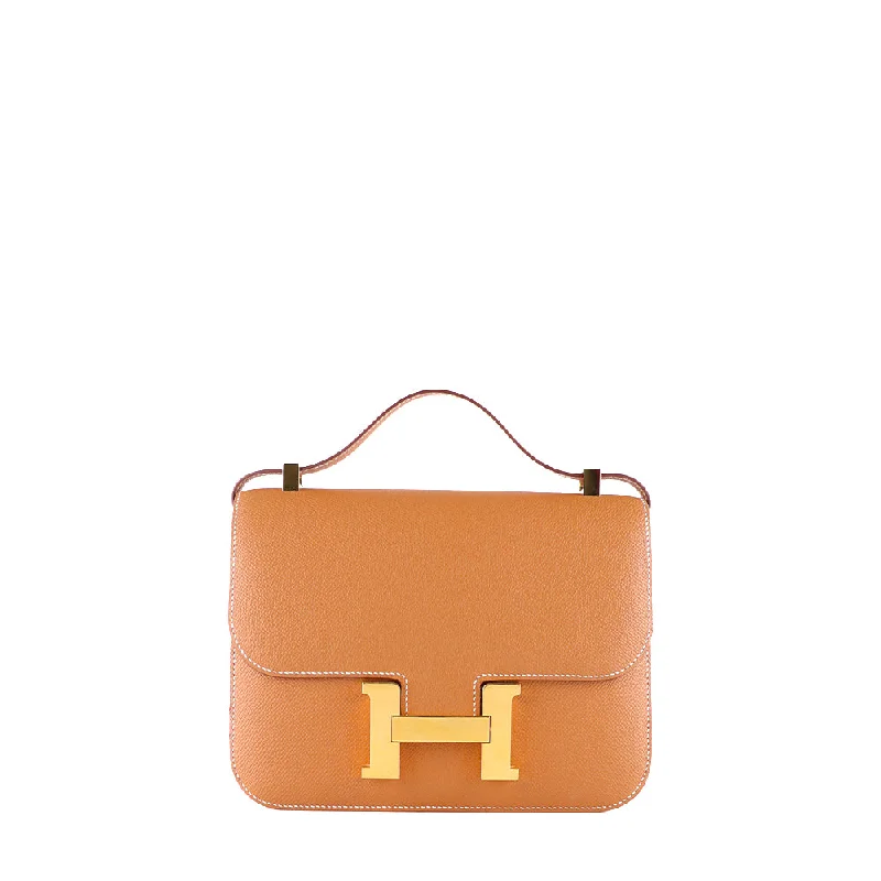 HERMÈS - Sac à bandoulière Constance 24 en cuir epsom gold