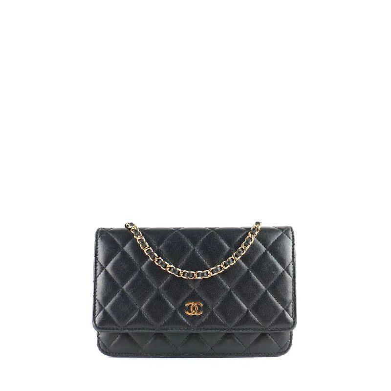 CHANEL - Sac Wallet On Chain Timeless en cuir noir