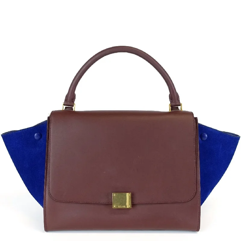 Trapeze Medium Calf Leather and Suede Bicolour Bag