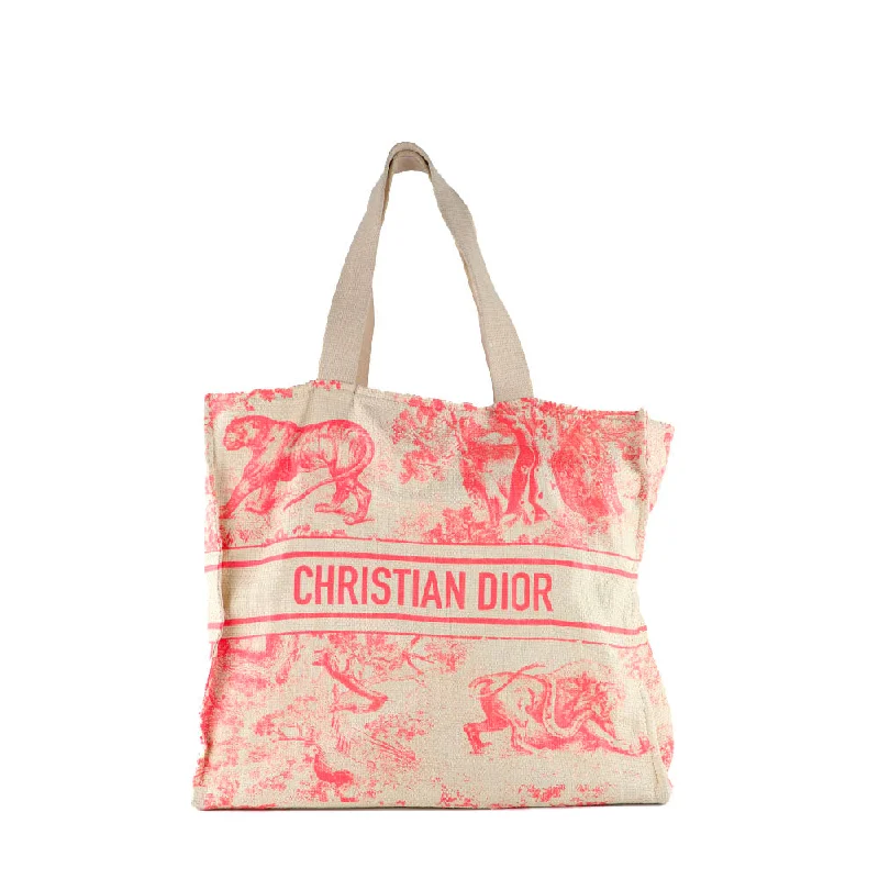 DIOR - Sac cabas Dioriviera toile de jouy rose