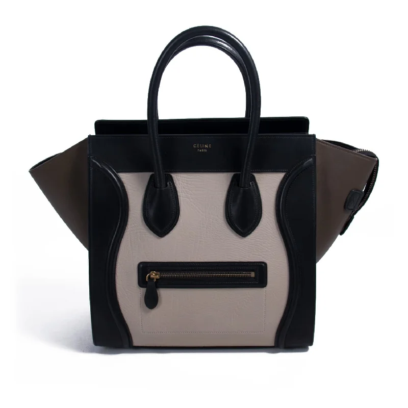 Celine Tricolor Mini Luggage Tote Bag