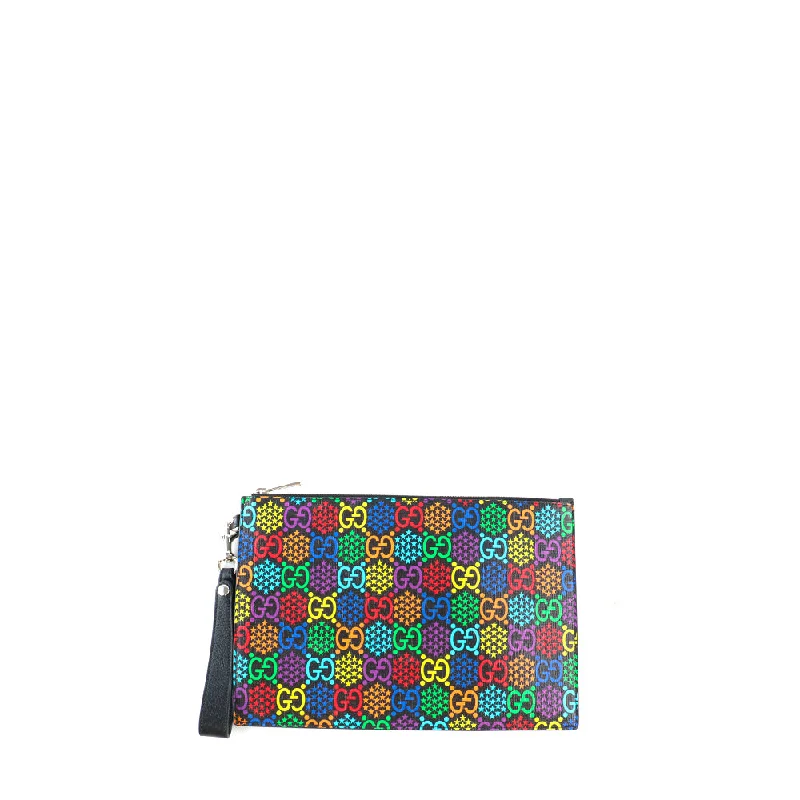 GUCCI - Pochette en cuir multicolore monogrammée