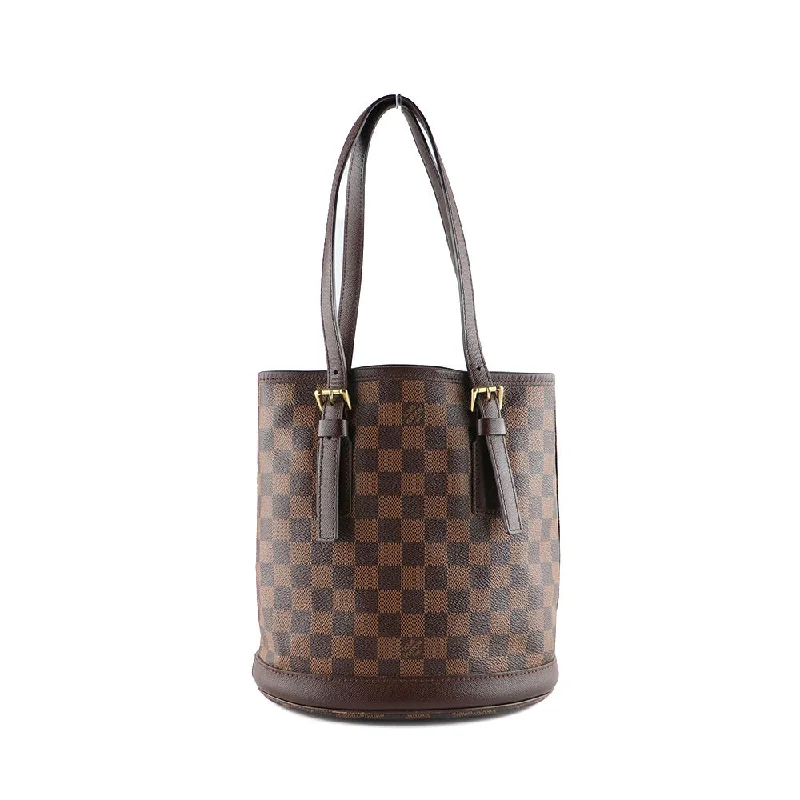 LOUIS VUITTON - Sac sceau Bucket en toile enduite damier ébène