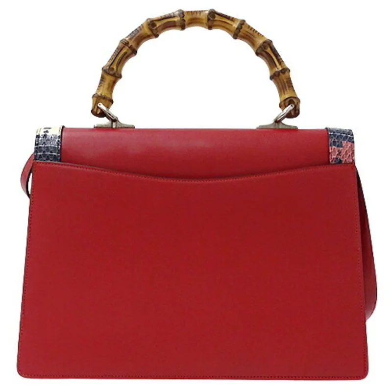 GUCCI Bag Ladies Handbag Shoulder 2way Lilith Bamboo Coral Snake Leather Red 453750