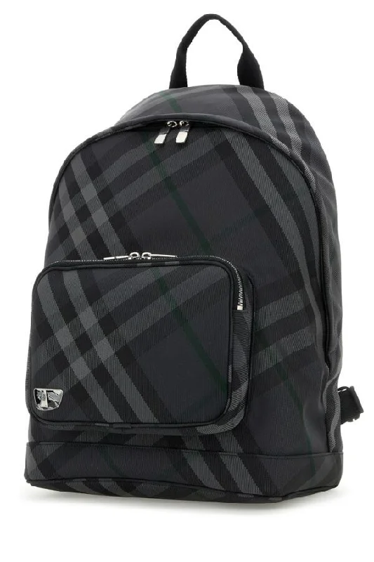 Burberry Man Printed Nylon Blend Grid Backpack