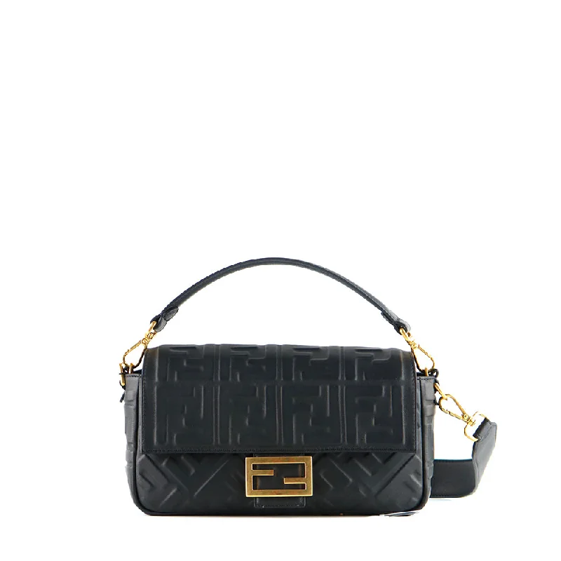 FENDI - Sac à bandoulière Baguette en cuir lisse noir