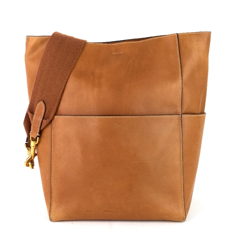 Sangle Large Natural Calfskin Leather Bucket Bag