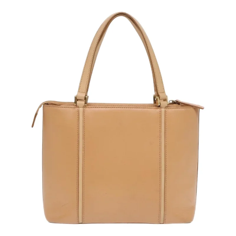 BURBERRY Hand Bag Leather Beige Gold  bs16528