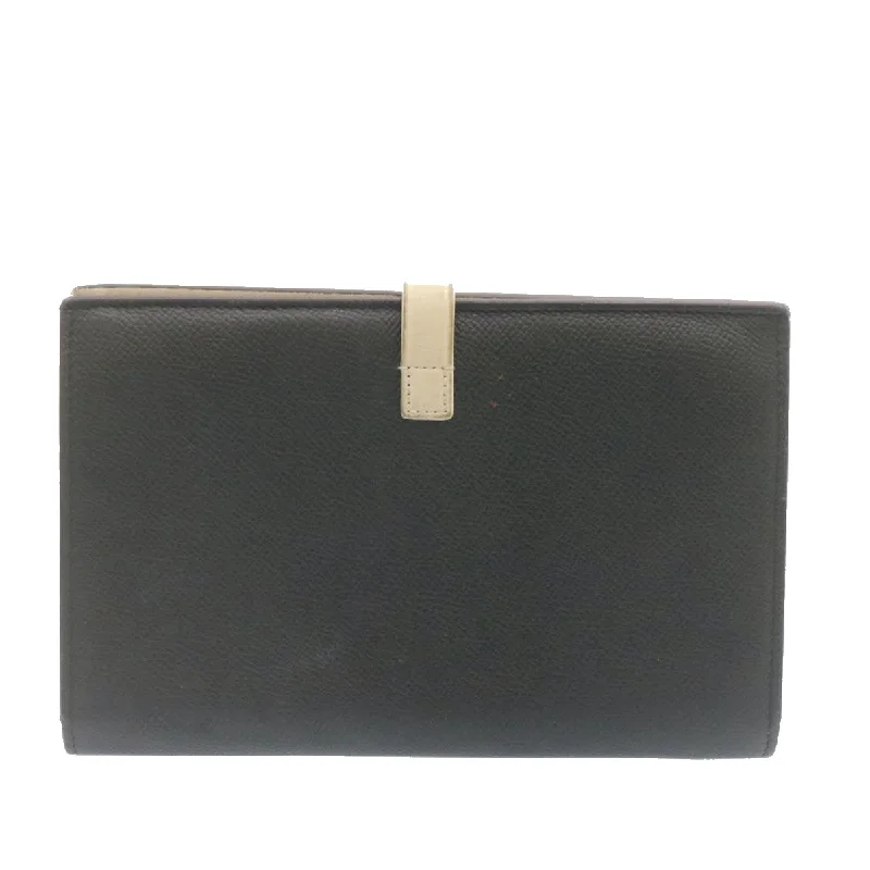 Celine Large Strap Wallet Leather Black  ai152