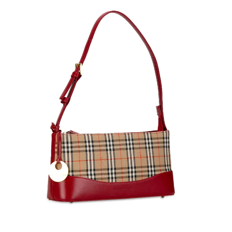 BURBERRY Haymarket Check Canvas Shoulder Bag