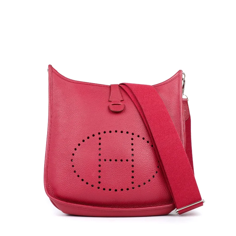 HERMÈS - Sac à bandoulière Evelyne 29 III taurillon clémence grenat