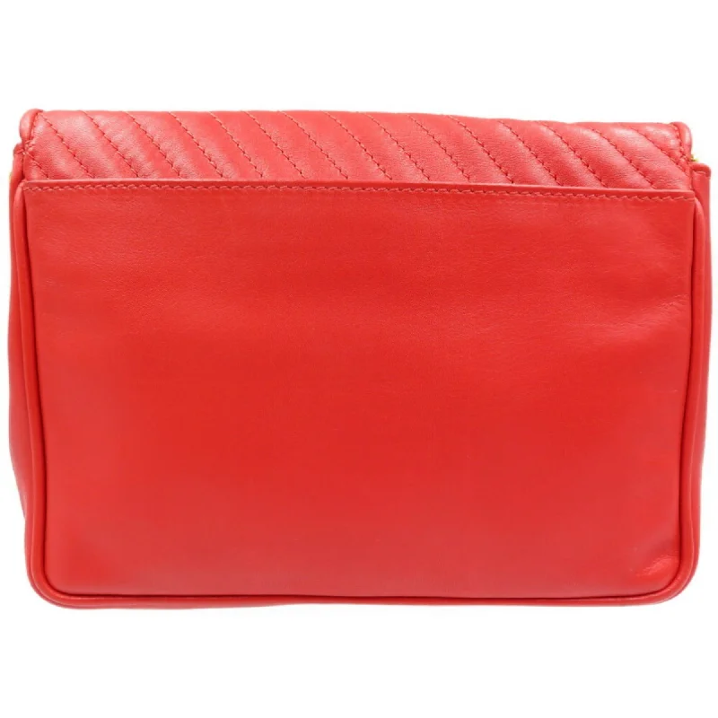 Celine leather red chain shoulder bag