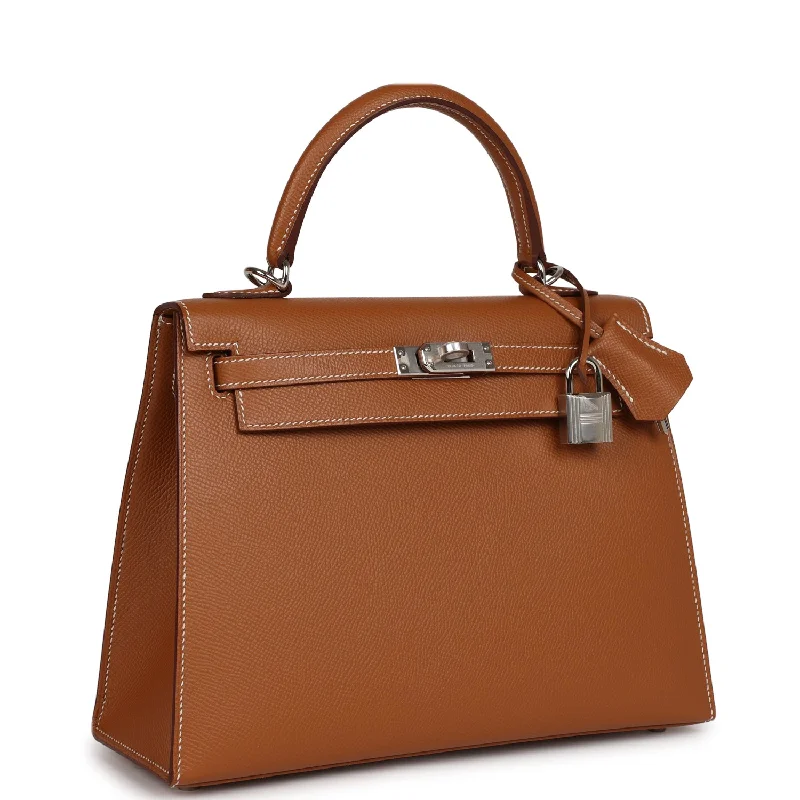 Hermes Kelly Sellier 25 Gold Epsom Palladium Hardware