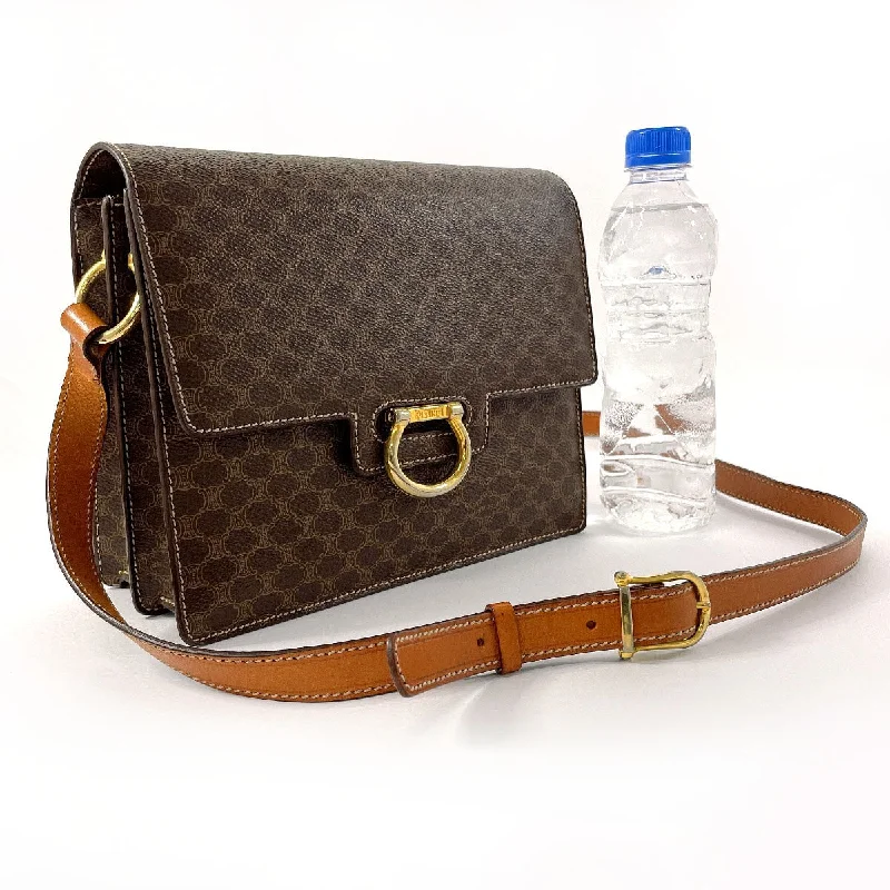 CELINE Shoulder Bag PVC, Leather Brown Macadam Women Used