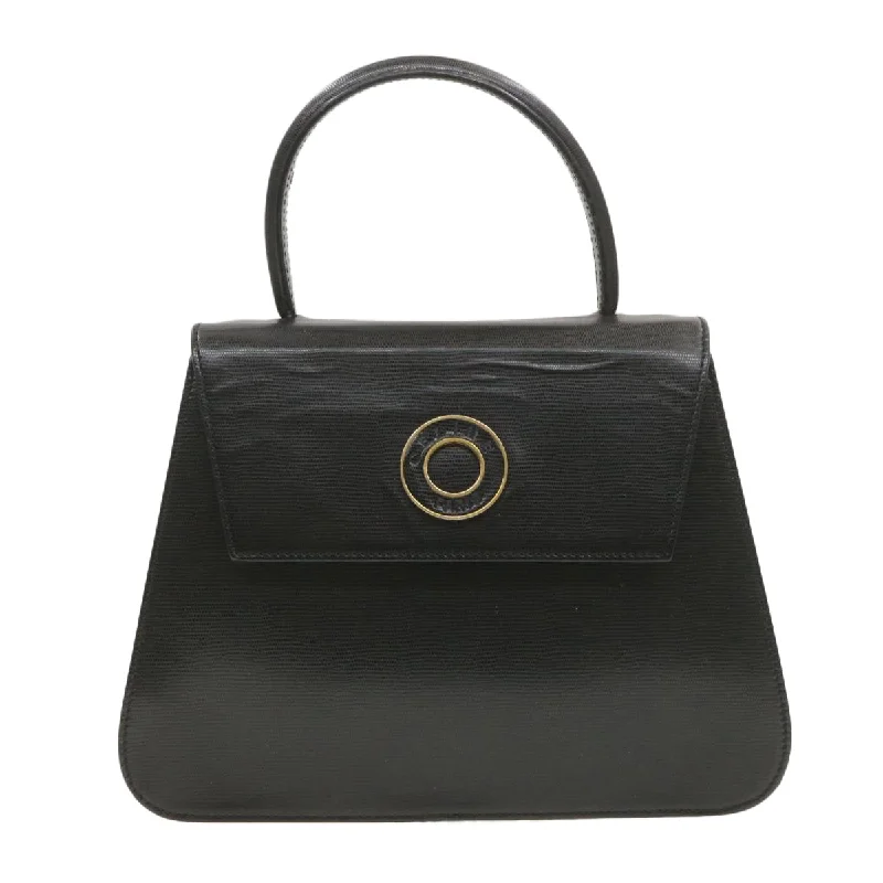 Celine Hand Bag Leather 2Way Black  am376g