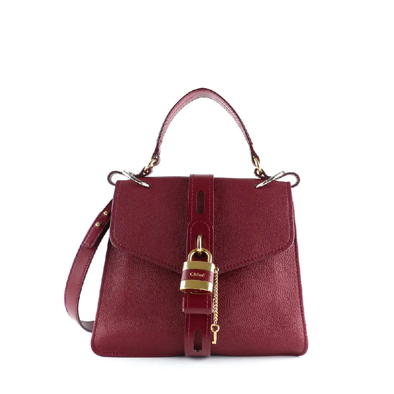 CHLOÉ - Sac à bandoulière Aby en cuir grainé bordeaux