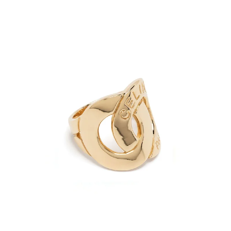 Celine 18k Gold Interlocking Circle Ring