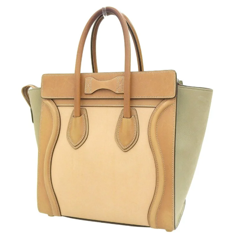 Celine luggage micro shopper tricolor handbag beige mint green 167793 A03 15LK