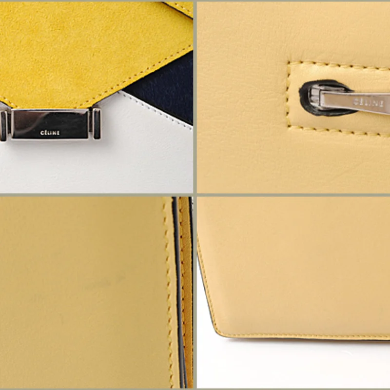 Celine shoulder bag clutch 2way Celine 171953 Yellow with yellow strap