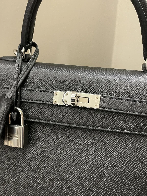 Hermes Kelly Sellier 25 Black Epsom