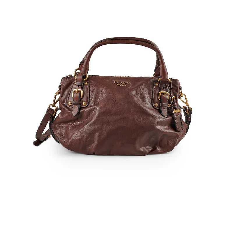 Prada Leather Brown Soft Tote Bag