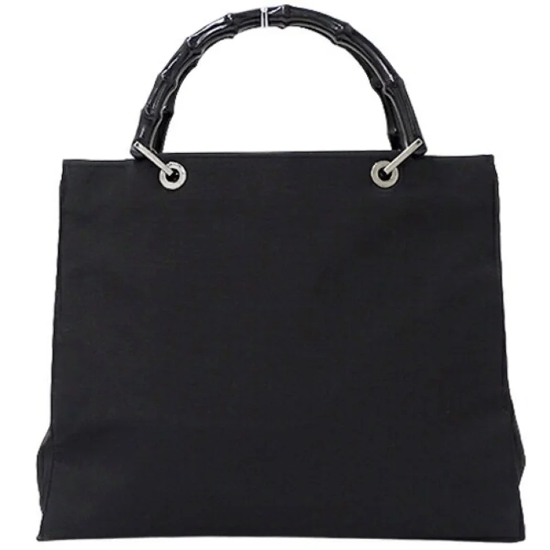 GUCCI Bag Ladies Bamboo Handbag Nylon Black 002 1010