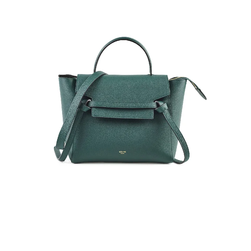 Celine Micro Belt Dark Green Shoulder Bag