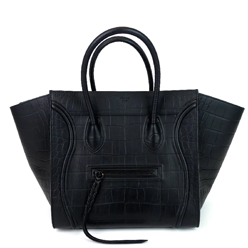 Phantom Crocodile Embossed Calf Leather Medium Bag