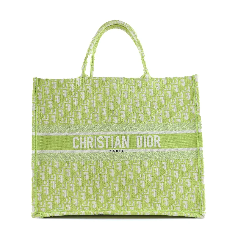 DIOR - Book Tote Large en toile Dior Oblique vert anis