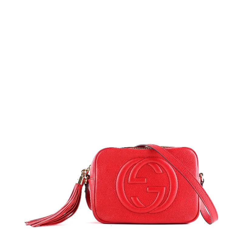 GUCCI - Sac à bandoulière Soho Camera en cuir grainé rouge