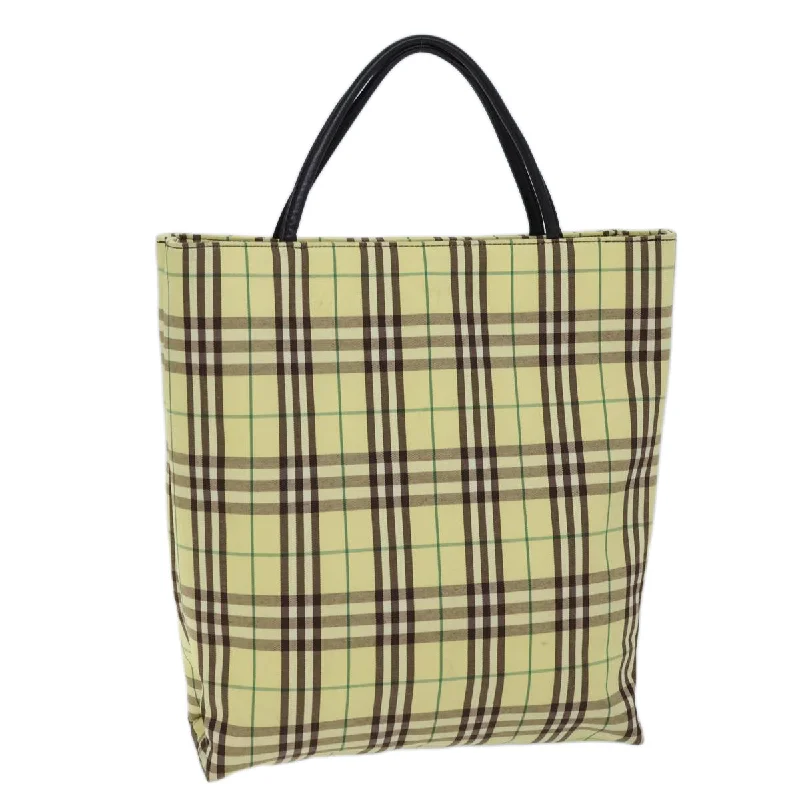 BURBERRY Nova Check Tote Bag Nylon Yellow Auth 72168