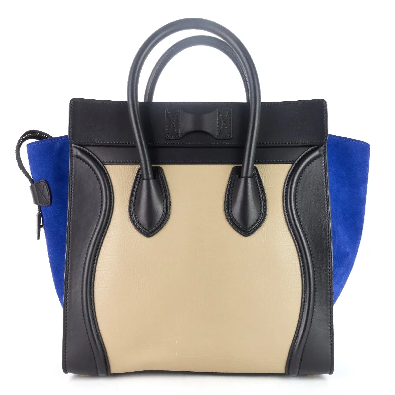 Celine Luggage Mini Tricolour Leather and Suede Bag