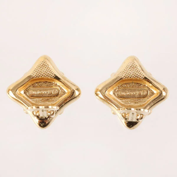 BURBERRY Diamond Check Plate Earrings