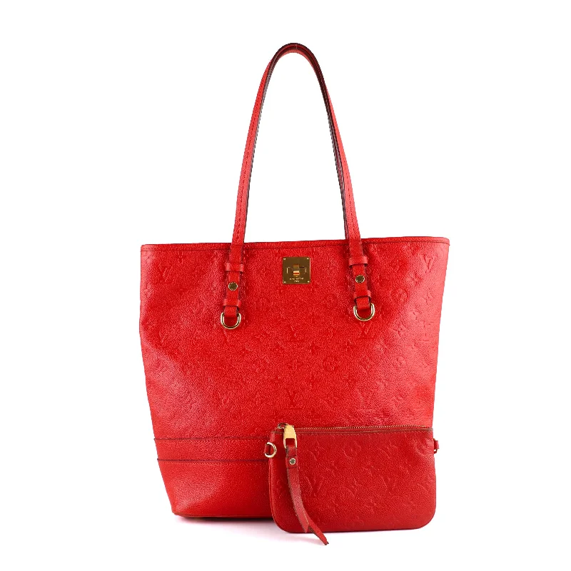 LOUIS VUITTON - Sac cabas Citadine en cuir grainé rouge embossé