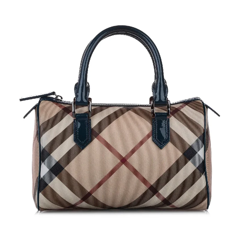 Burberry Supernova Check Chester Canvas Bowling Bag (SHG-14421)