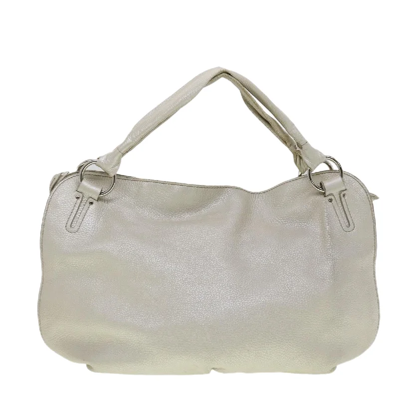 Celine Tote Bag Leather White  fm1569