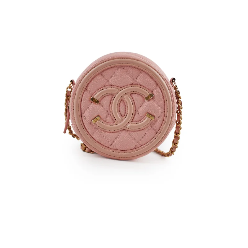 Chanel Coral Round Pink Caviar Crossbody - Series 27