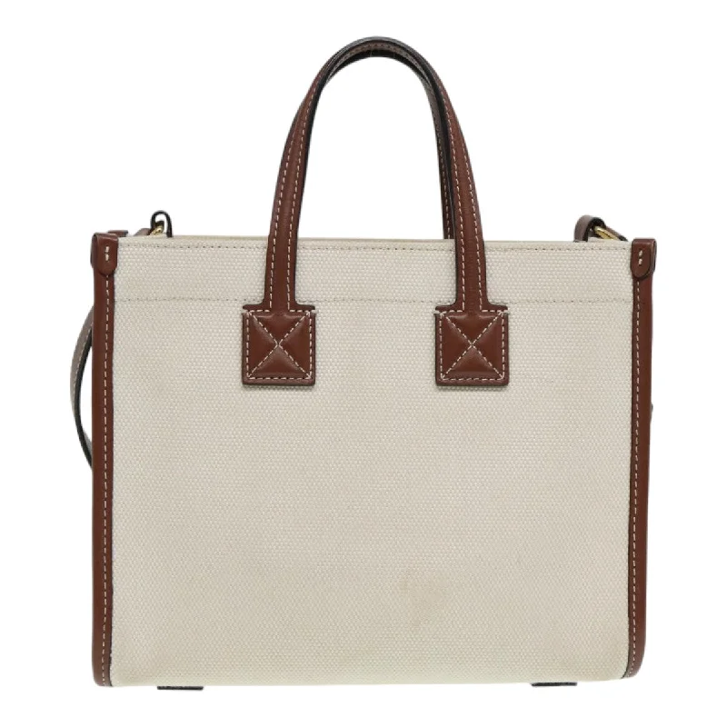 BURBERRY Hand Bag Canvas Leather Beige  yb635