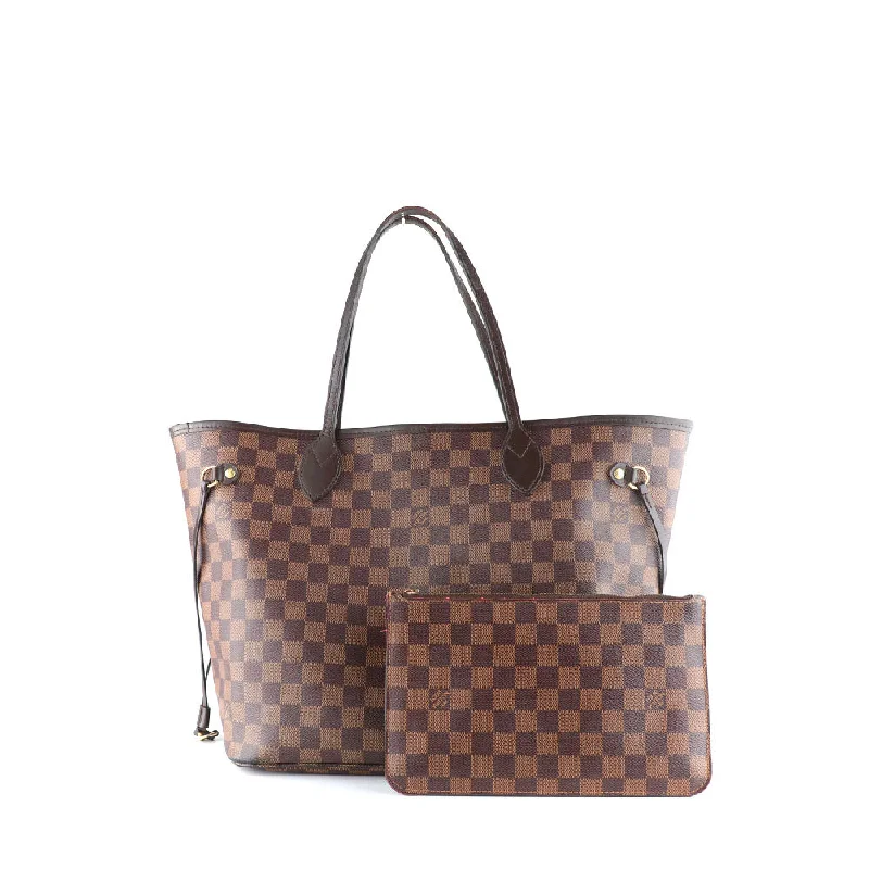 LOUIS VUITTON - Sac cabas Neverfull MM damier ébène et pochette