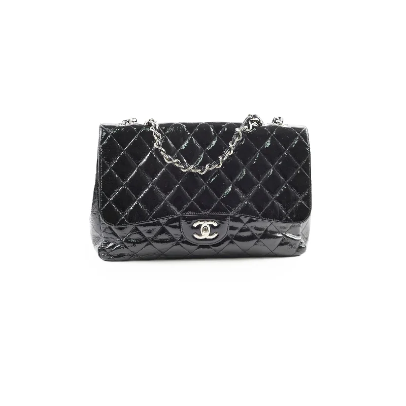 Chanel Jumbo Single Flap Patent Black - Series 11