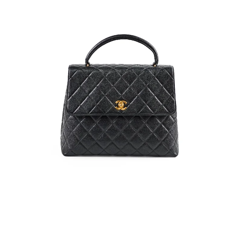 Chanel Kelly Caviar Top Handle Black