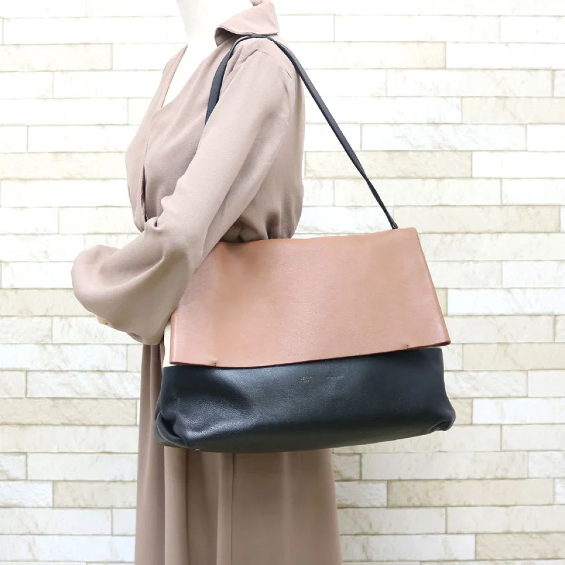 Celine Shoulder Bag All Soft Black x Brown White Ladies