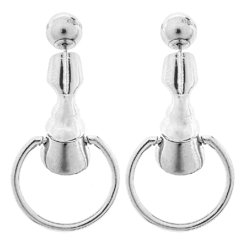 Burberry Palladium Plated Hoof Hoop Earrings