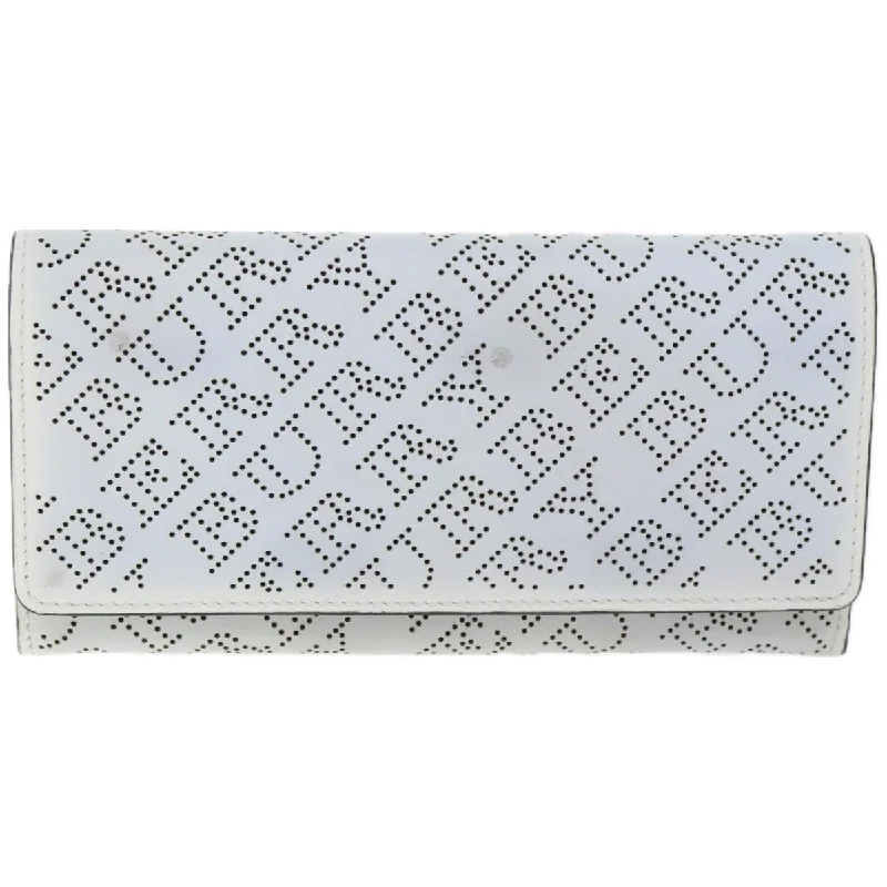 BURBERRY Long Wallet Leather White  bs12001