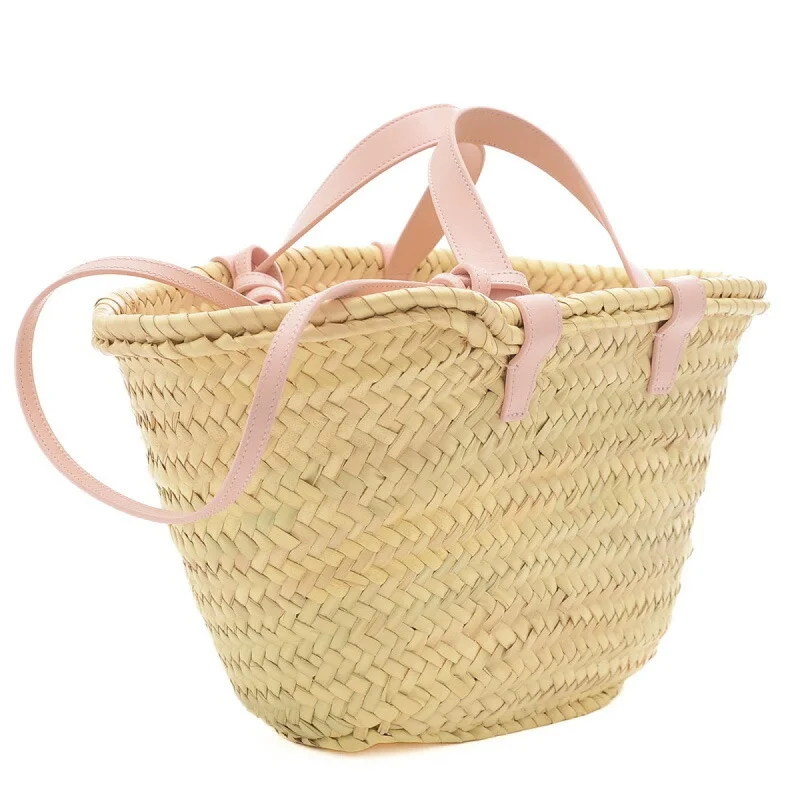 Celine Teen Triomphe Classic Pannier Basket Bag Raffia Pink 194002